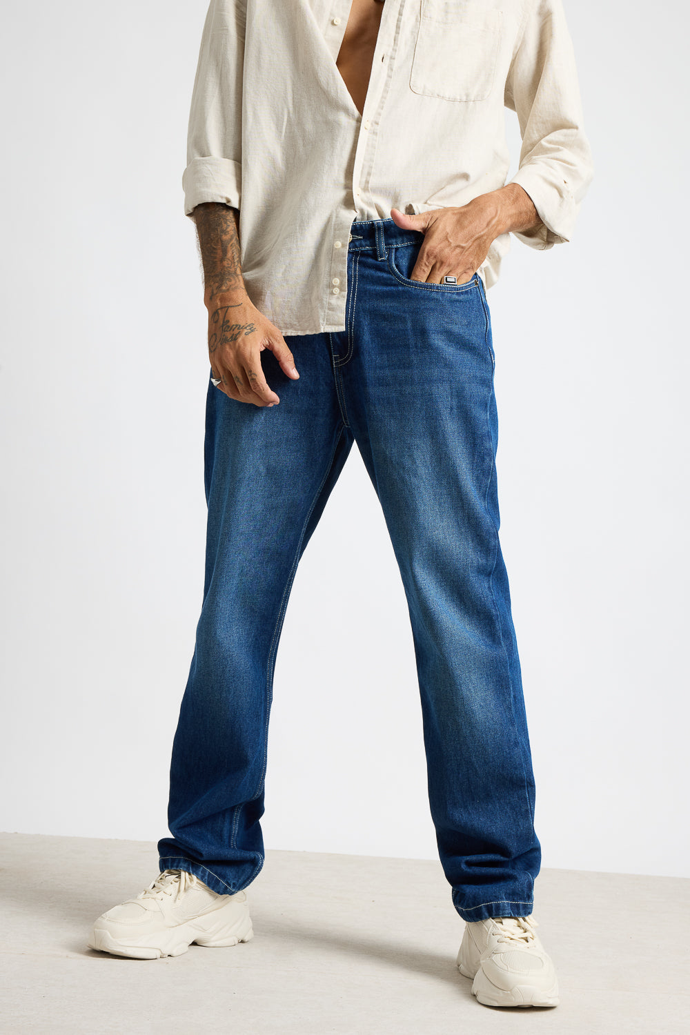 Electric Blue Men's Straight Fit Jeans