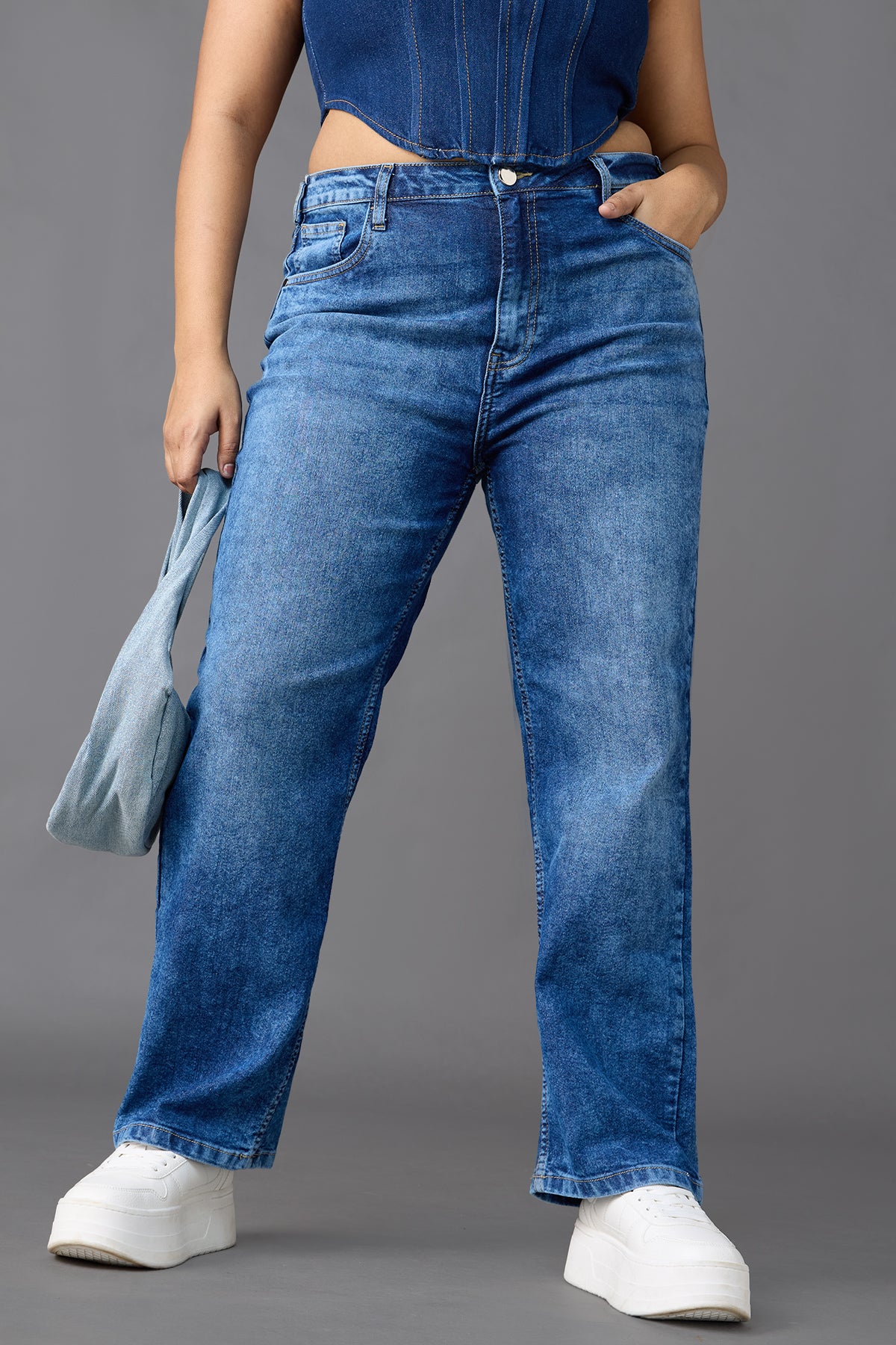 Curve Blue Maytime Straight Jeans