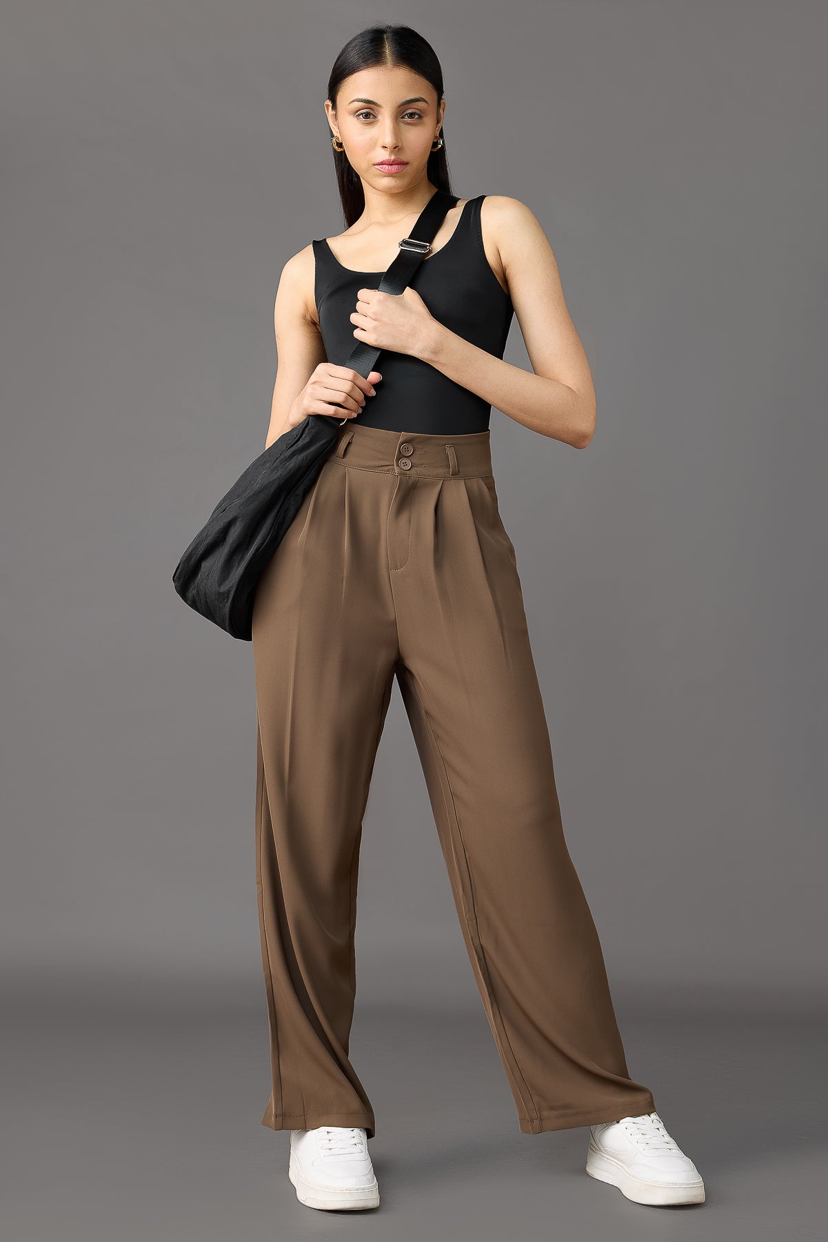 Hazelwood Pleated Women's Straight Korean Pants