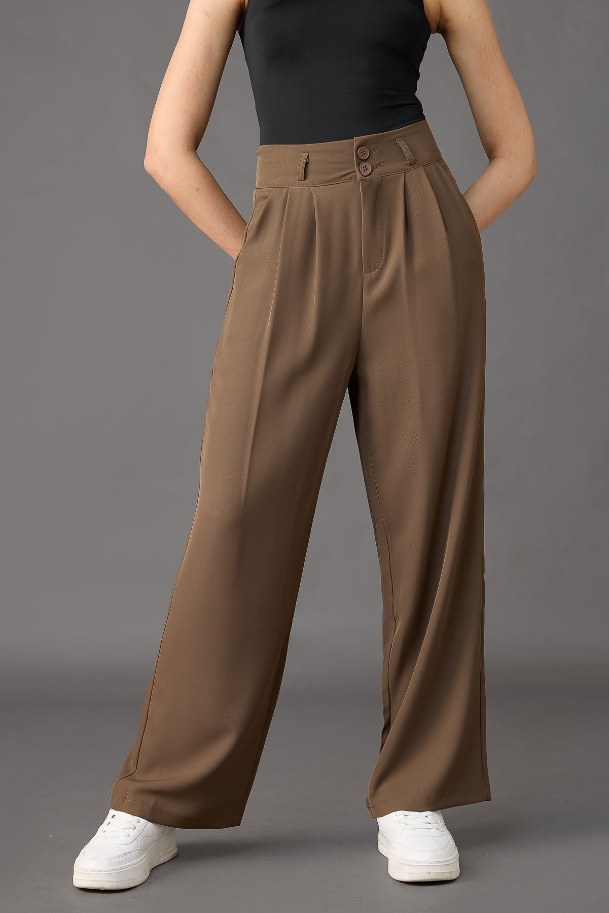 Hazelwood Pleated Women's Straight Korean Pants