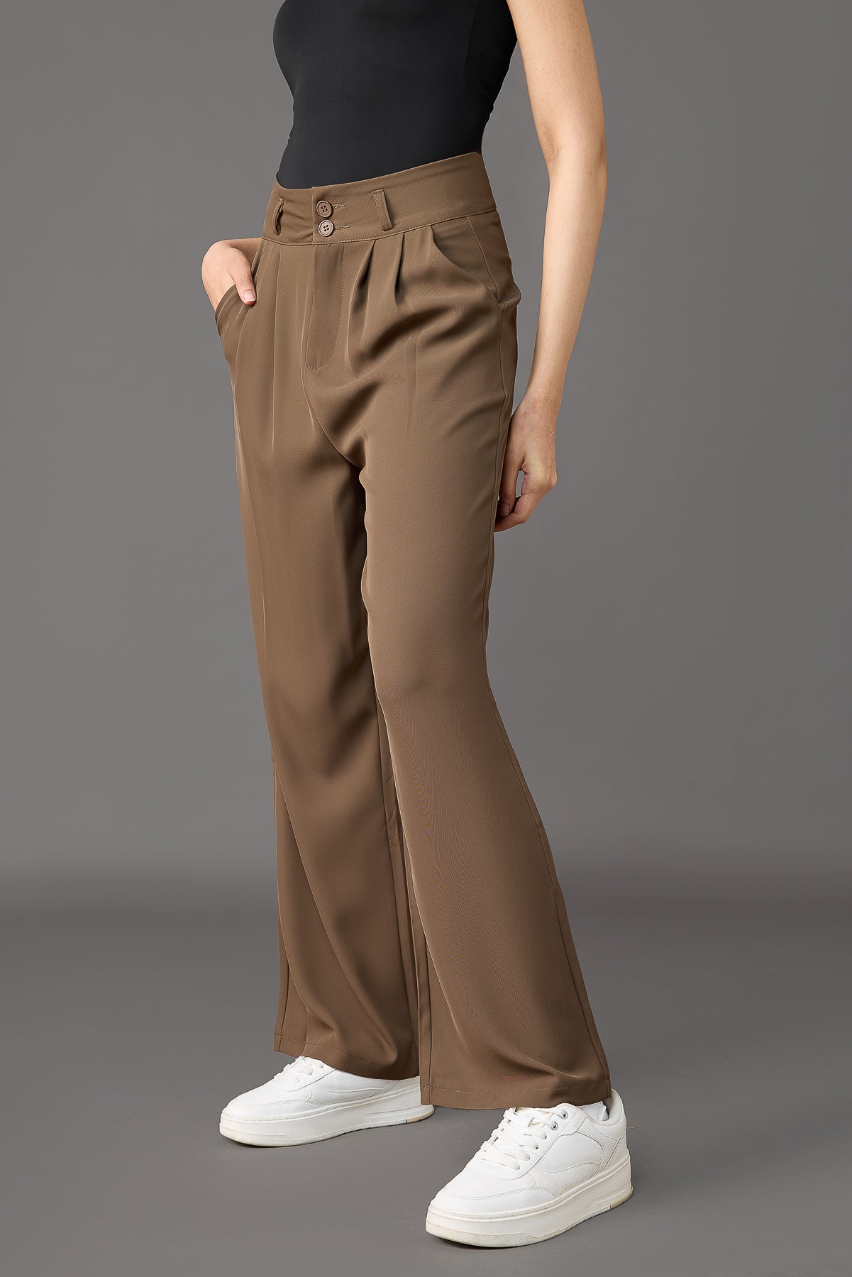 Hazelwood Pleated Women's Straight Korean Pants