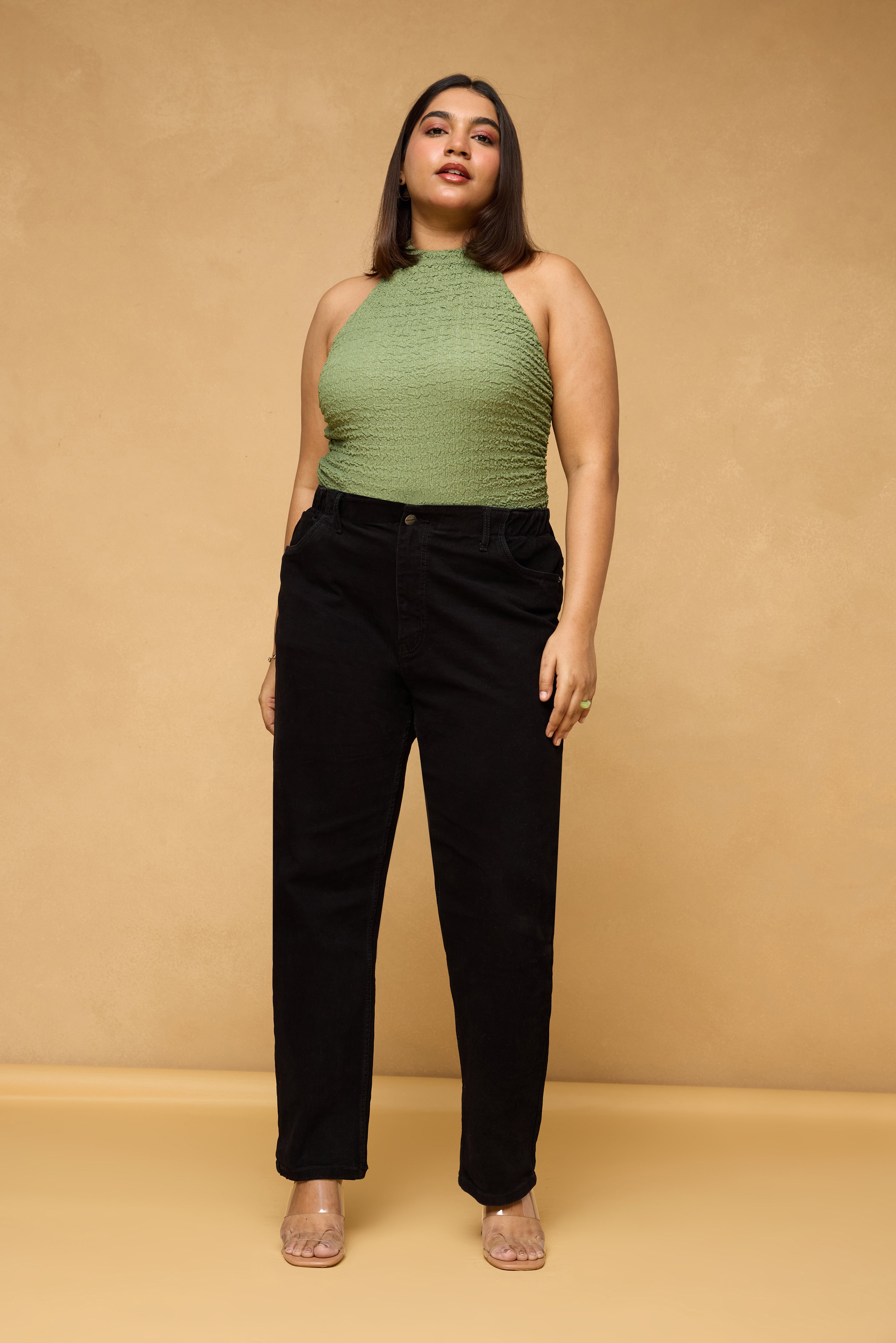 Curve Bean Black Mom Jeans