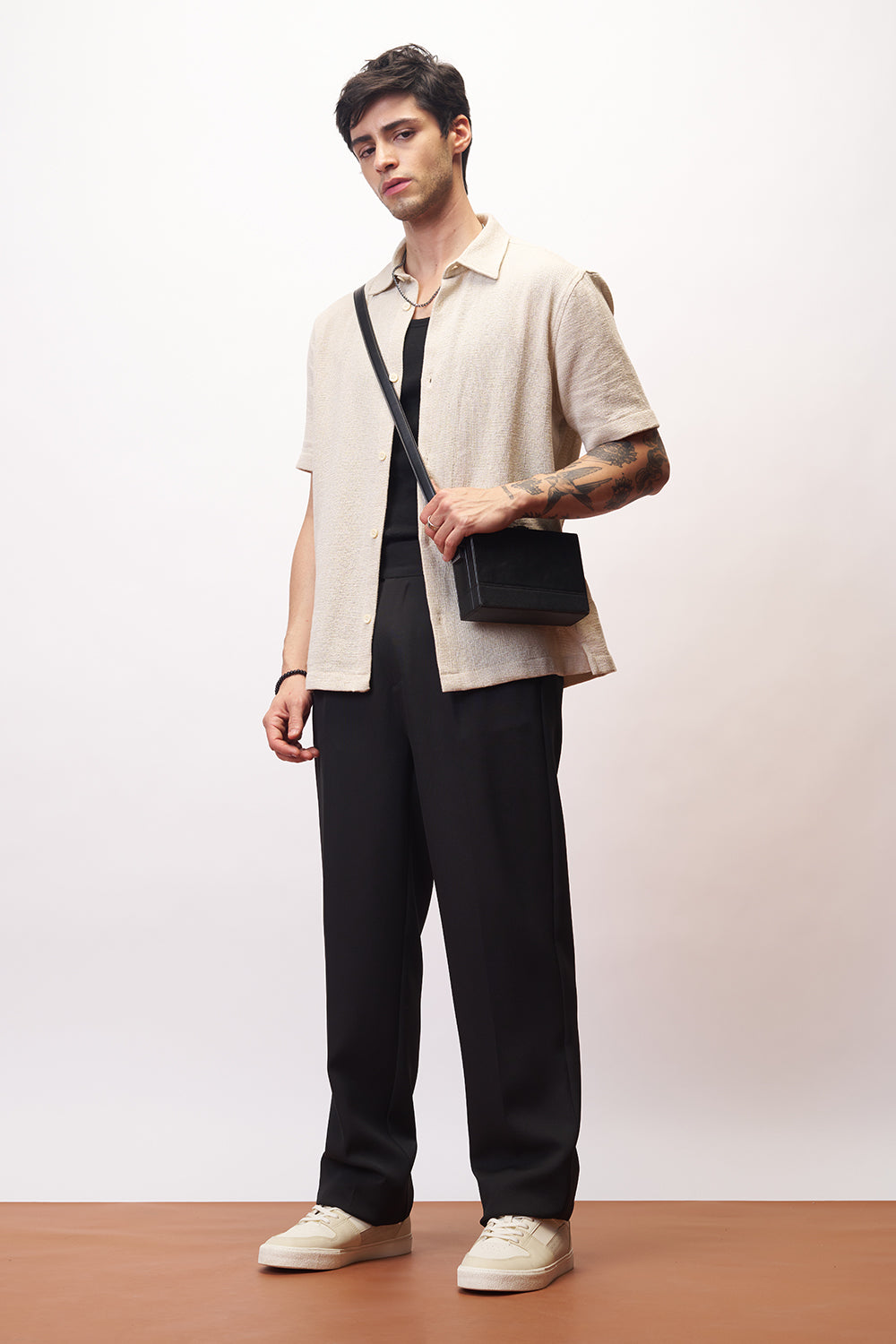 Sharp Black Gurkha Men's Korean Pants