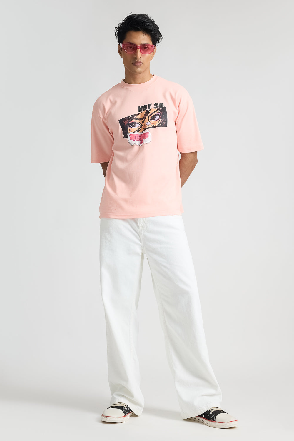 Iconic White Men's Wide Jeans