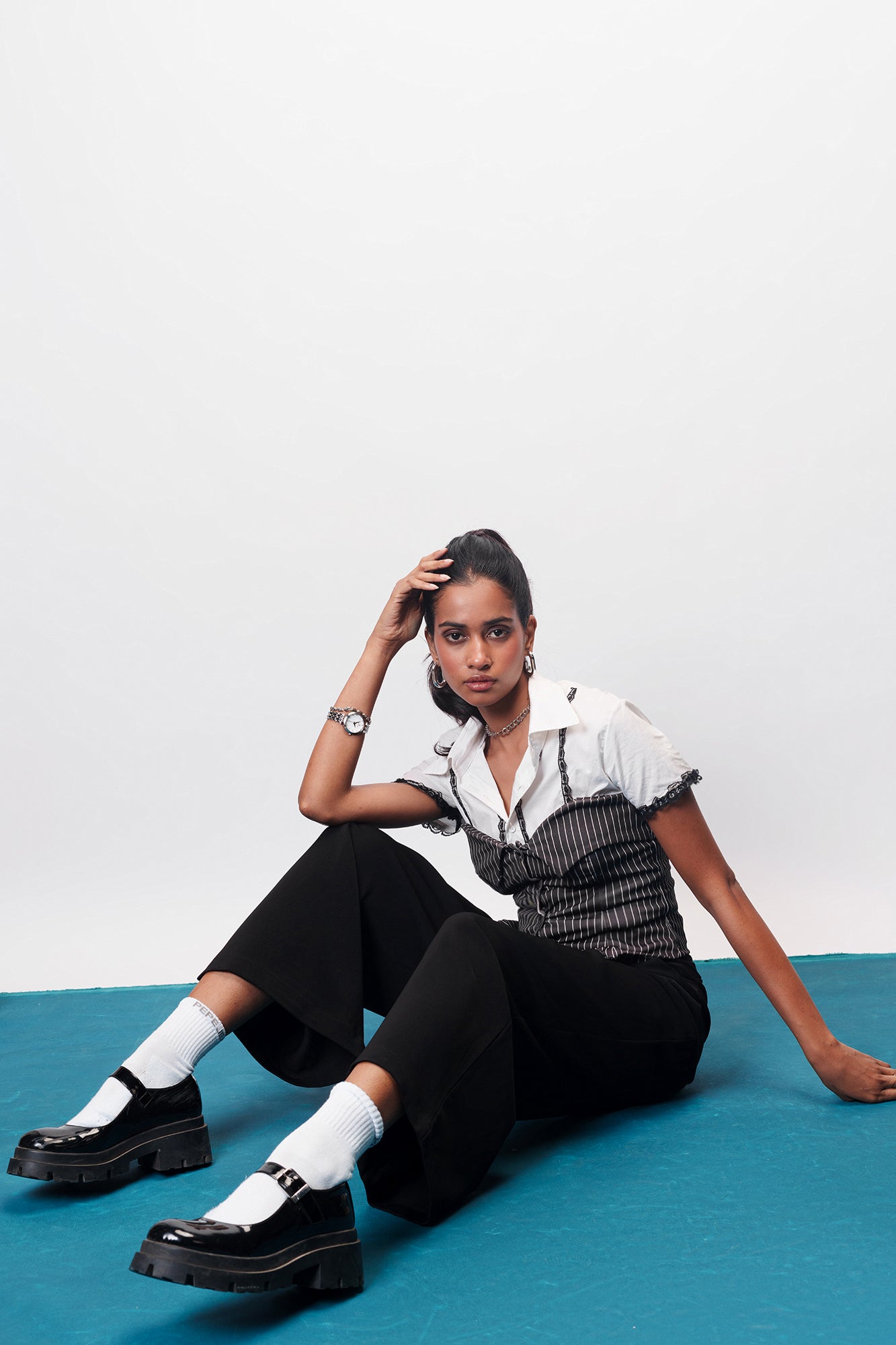 Grim Black Women's Baggy Wide Korean Pants