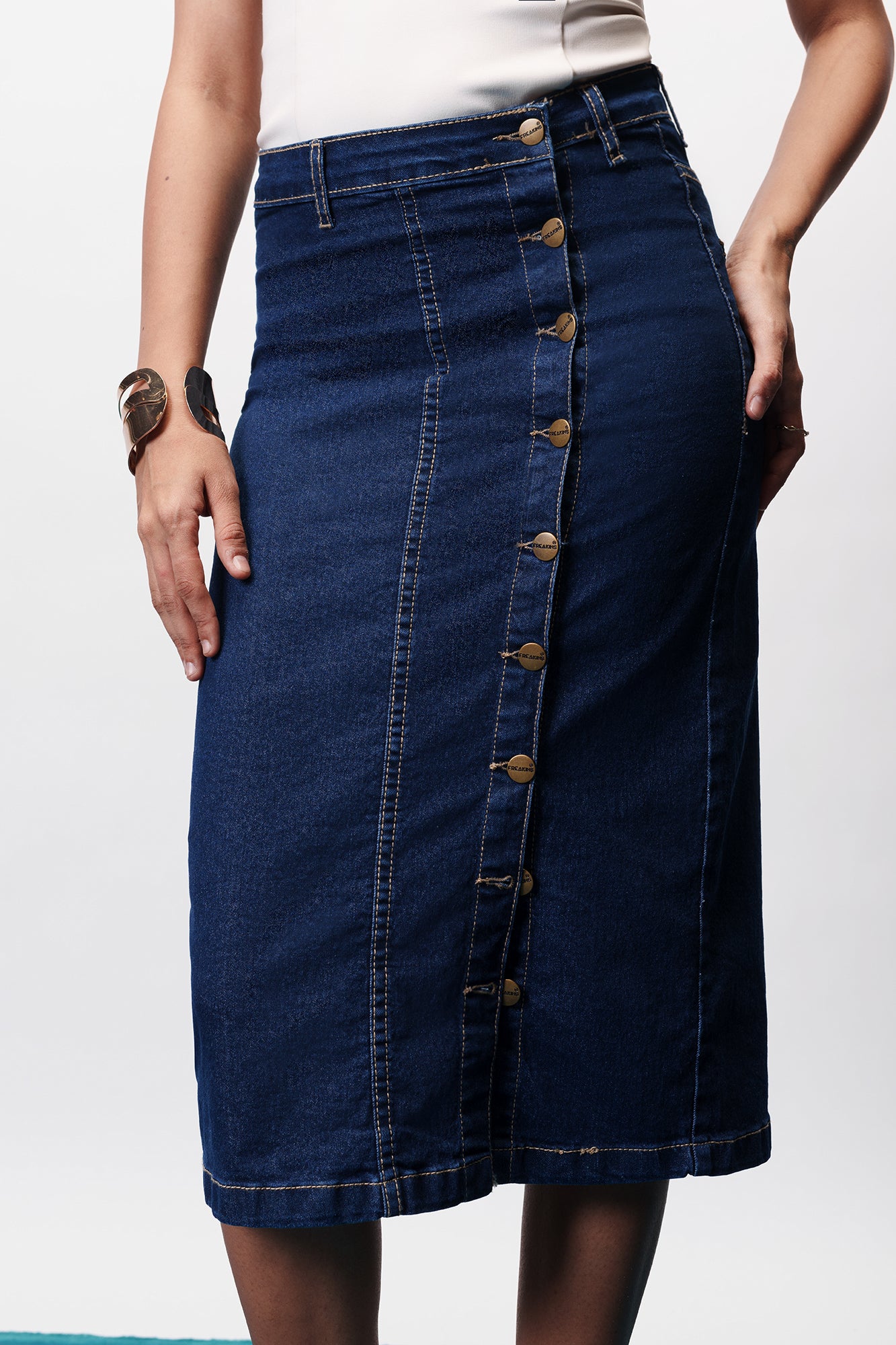 Modern Blue Women's Denim Bodycon Skirt
