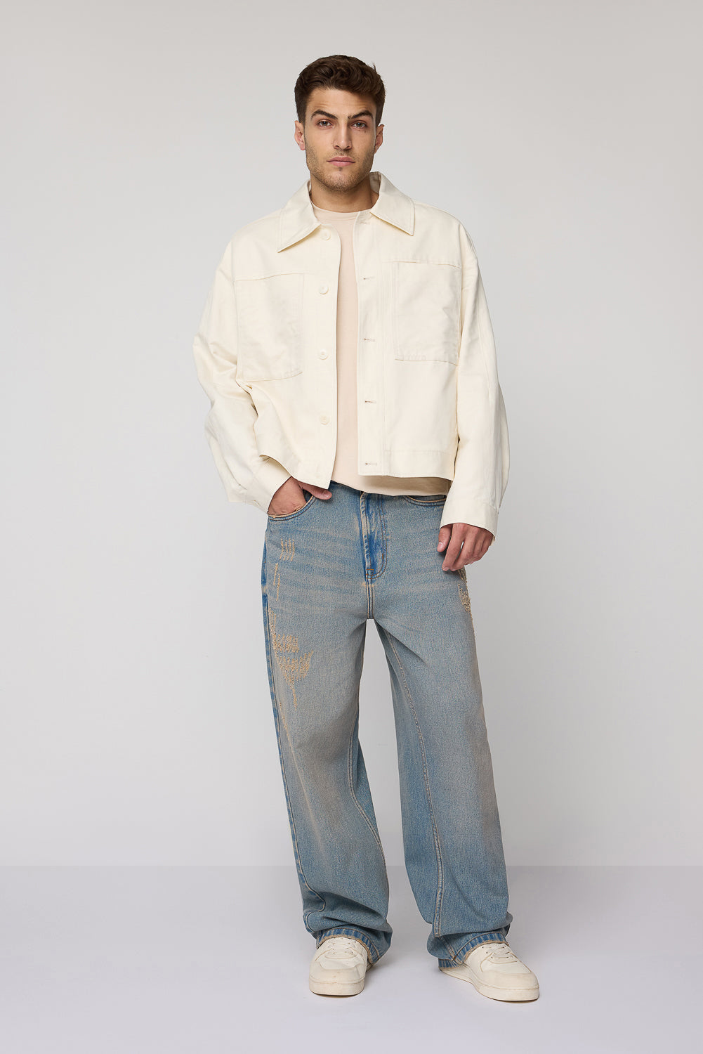 Calm Blue Men's Baggy Straight Fit Jeans