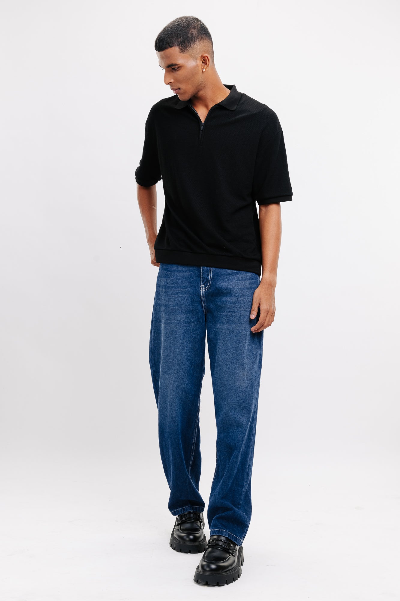 Basic Blue Men's Straight Jeans