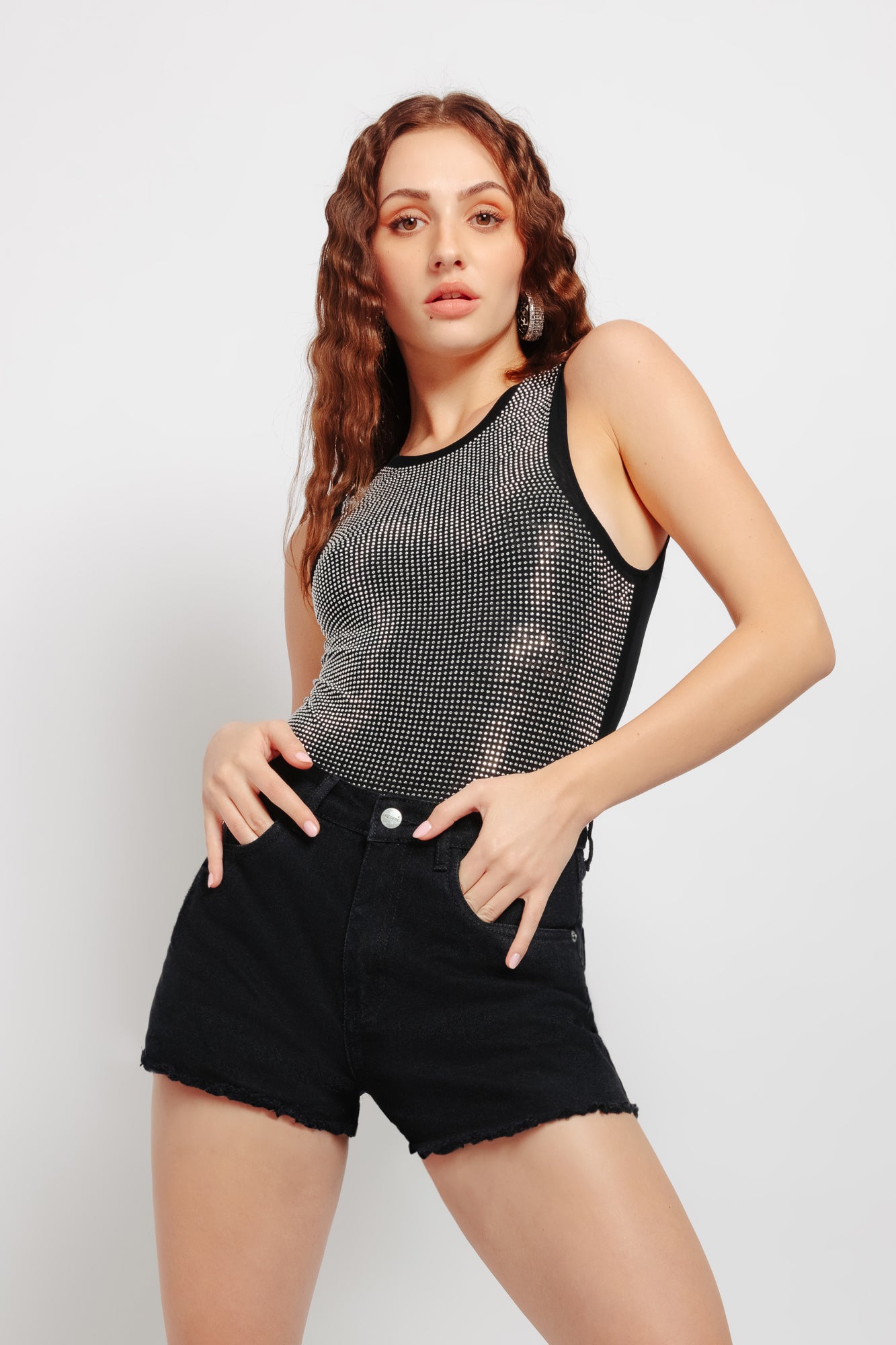 Black Frayed Women's Shorts