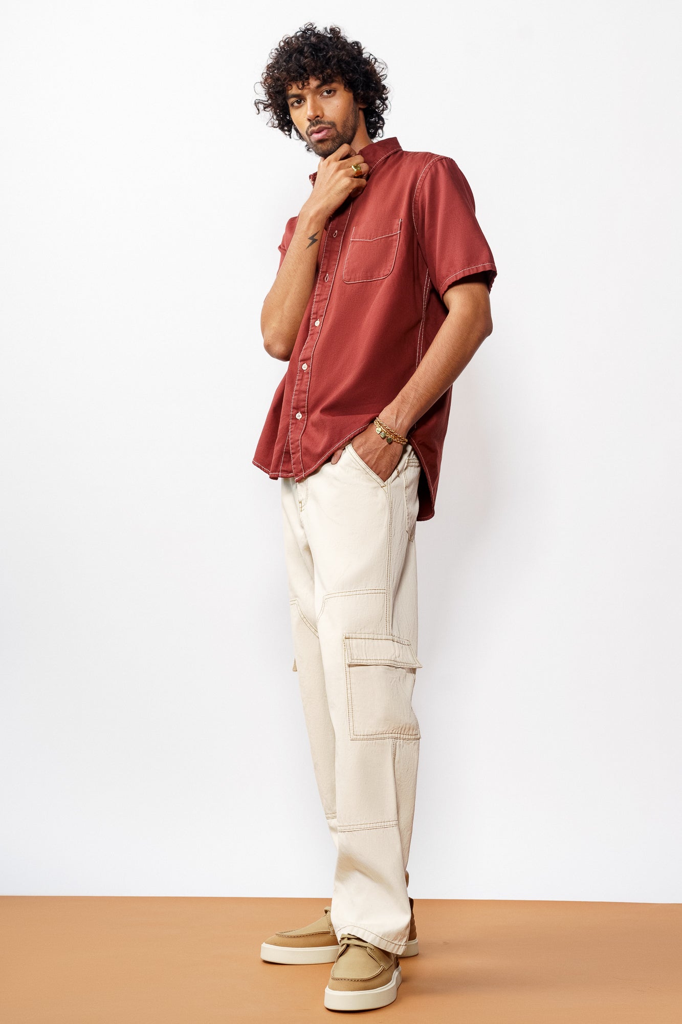 Ecru Carpenter Men's Baggy Jeans