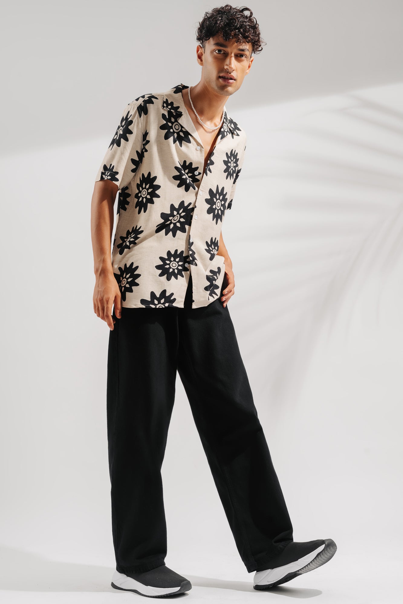 Black Men's Baggy Straight Jeans