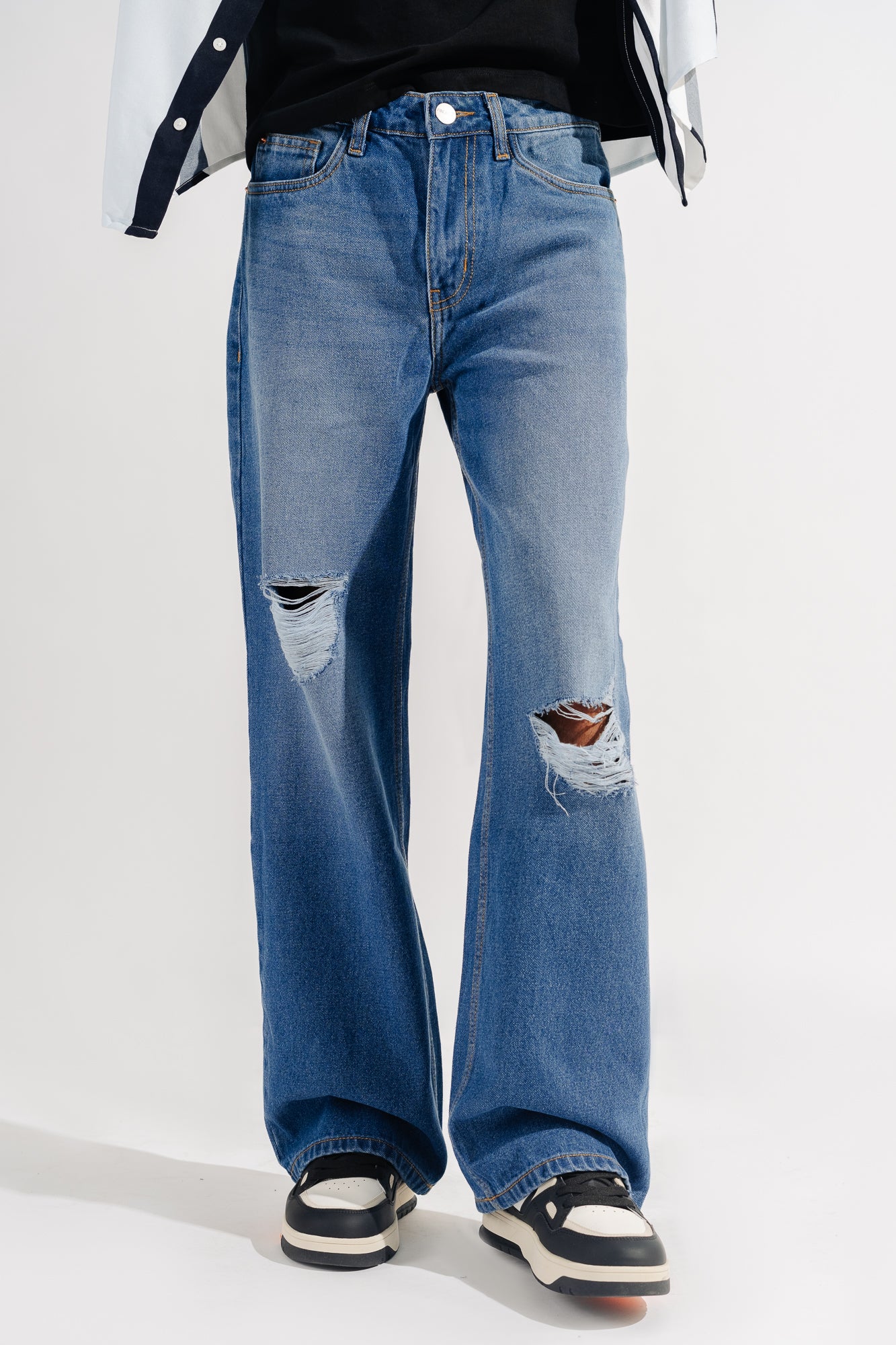Distressed Wide Men's Jeans