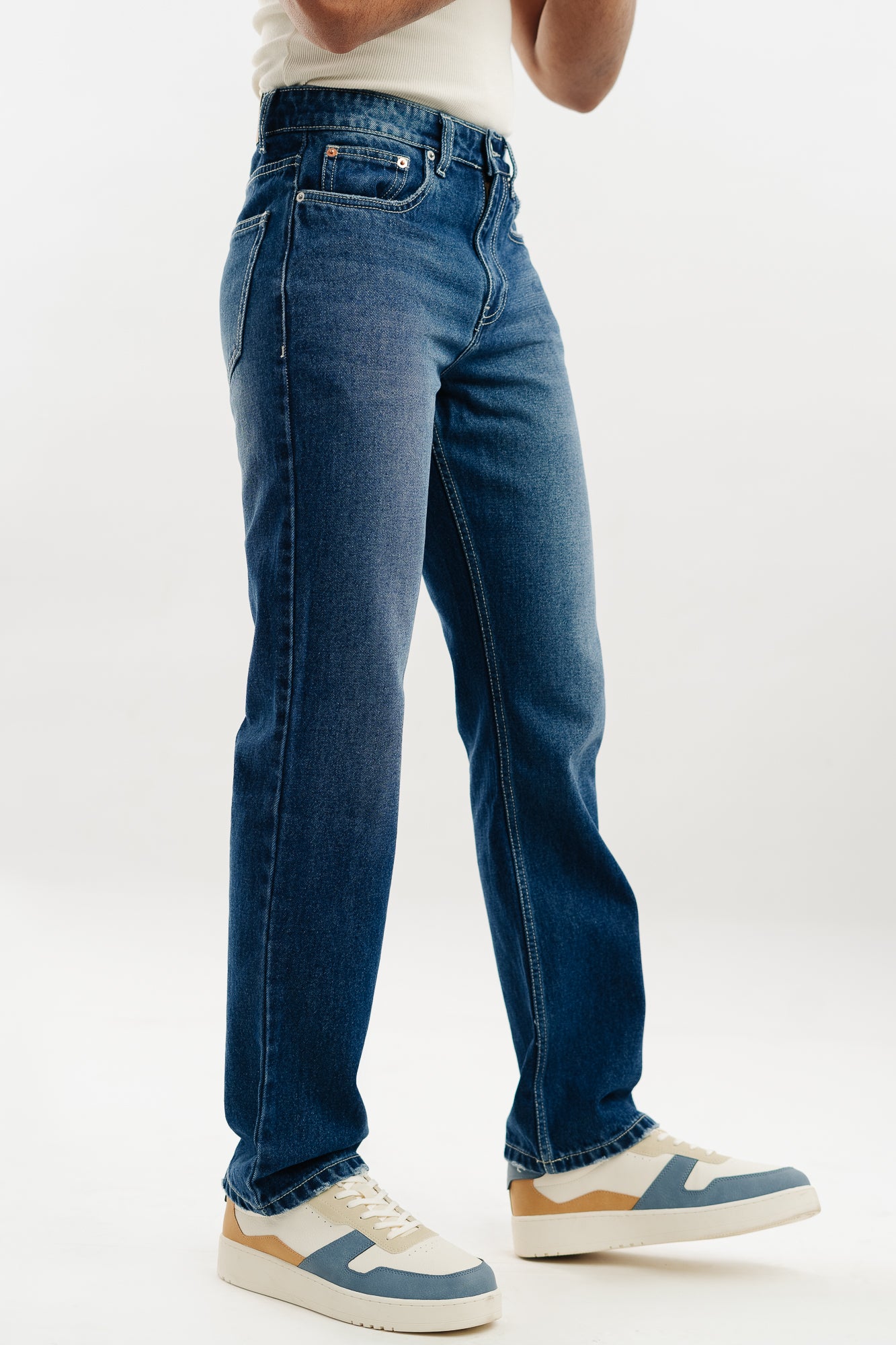 Azure Blue Men's Straight Fit Jeans