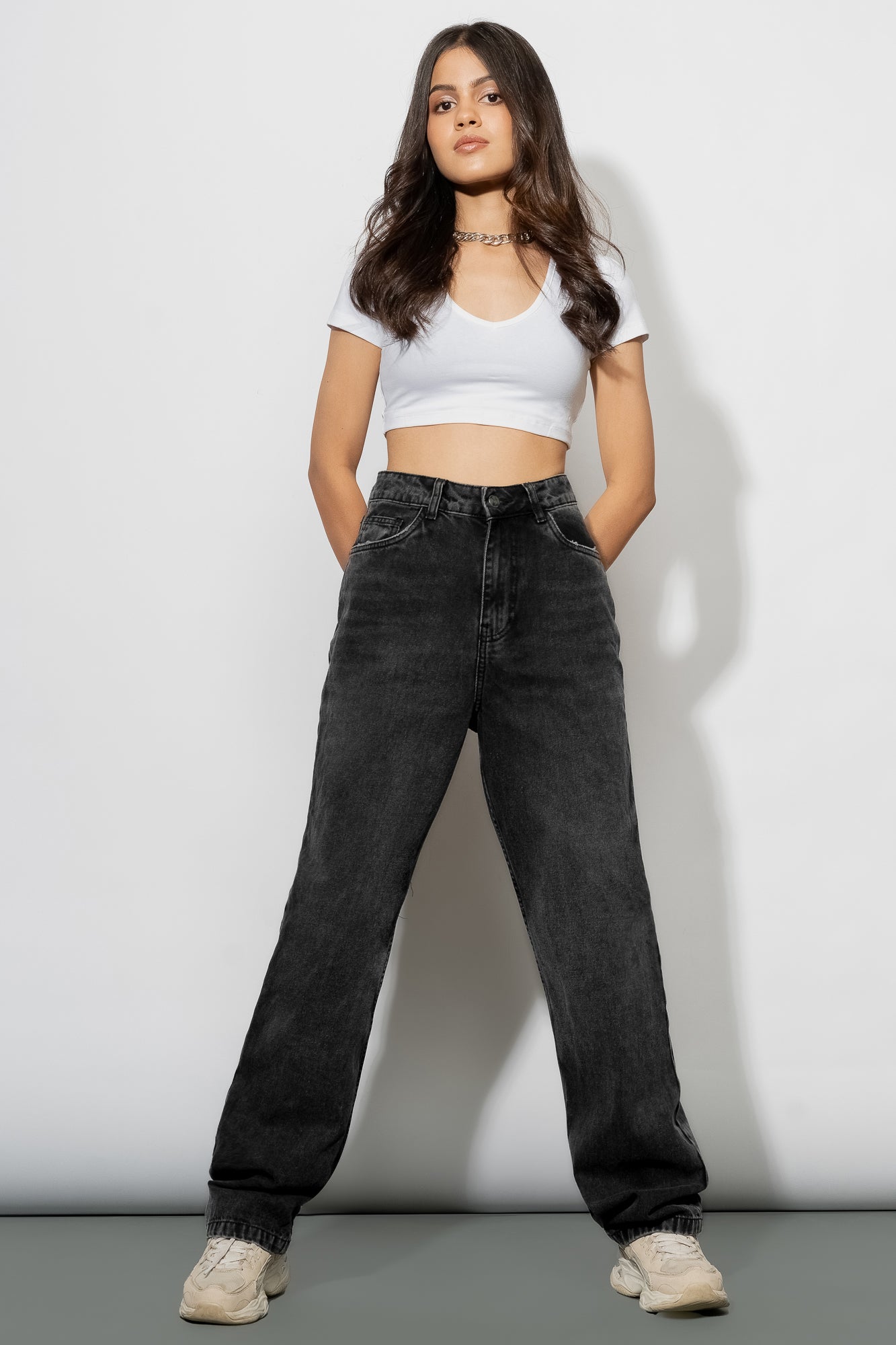 Charcoal Women's Straight Jeans