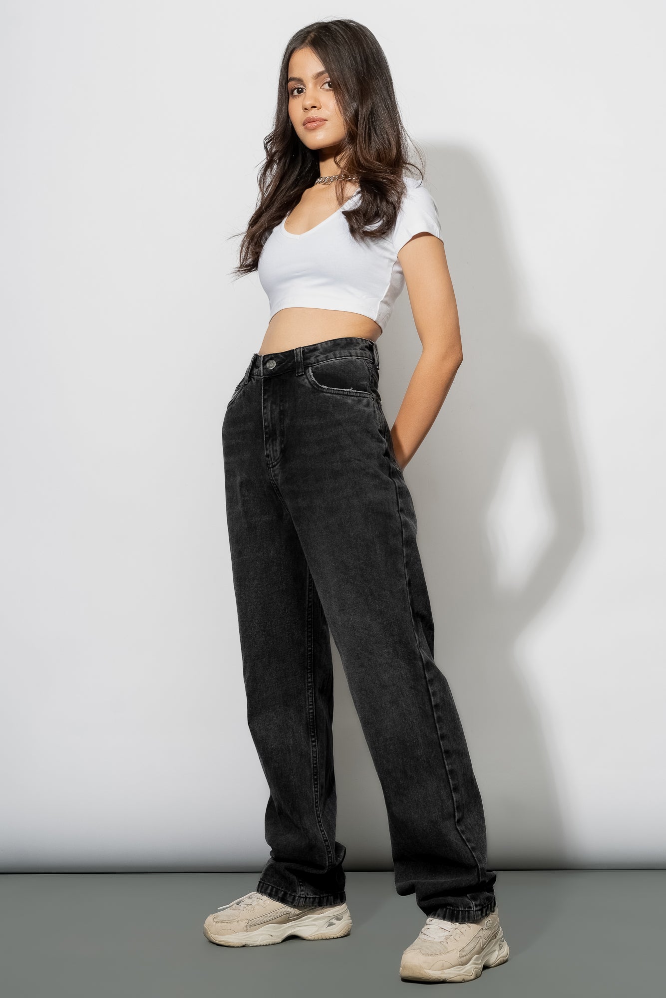 Charcoal Women's Straight Jeans