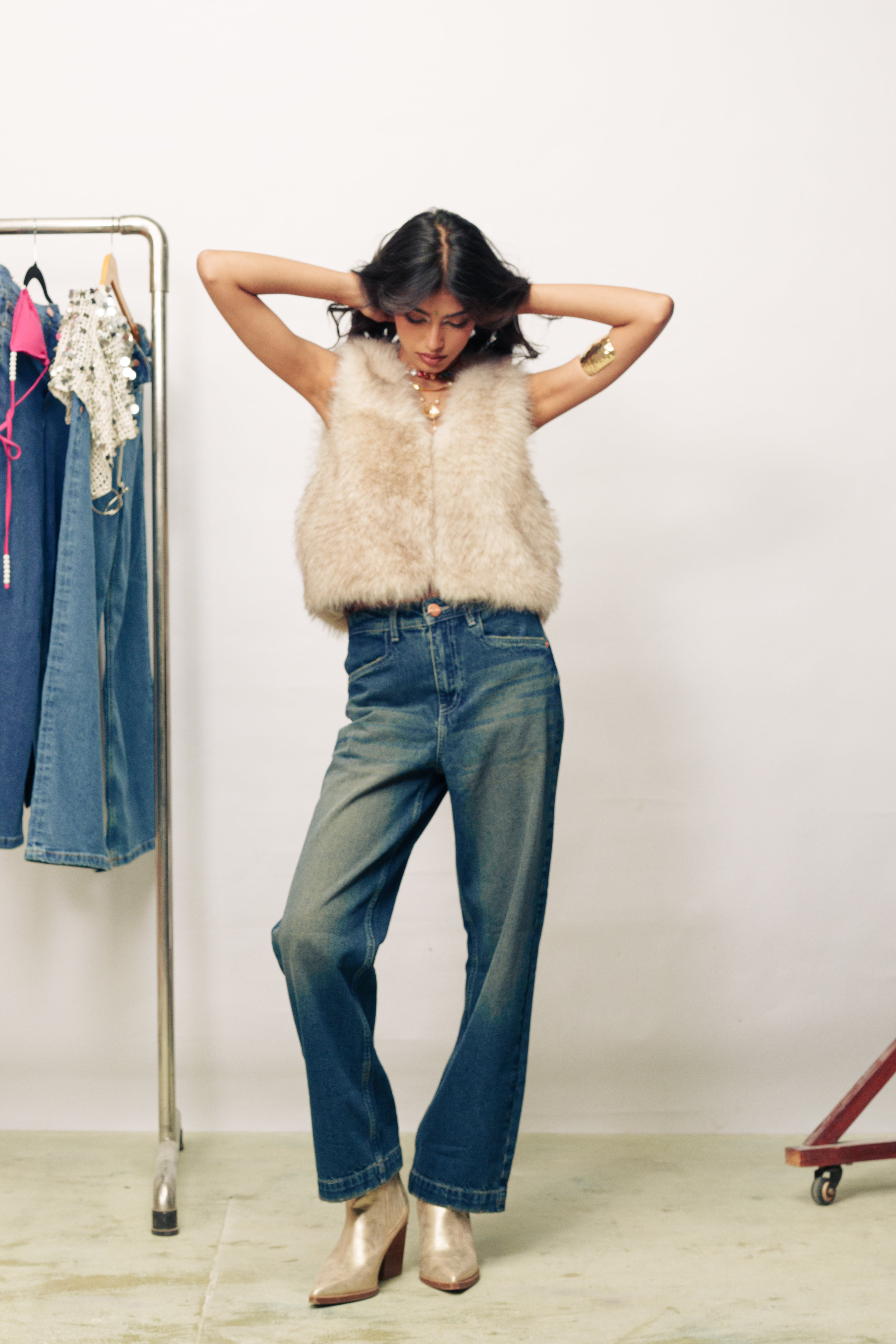 Cloud Blue Faded Straight Jeans