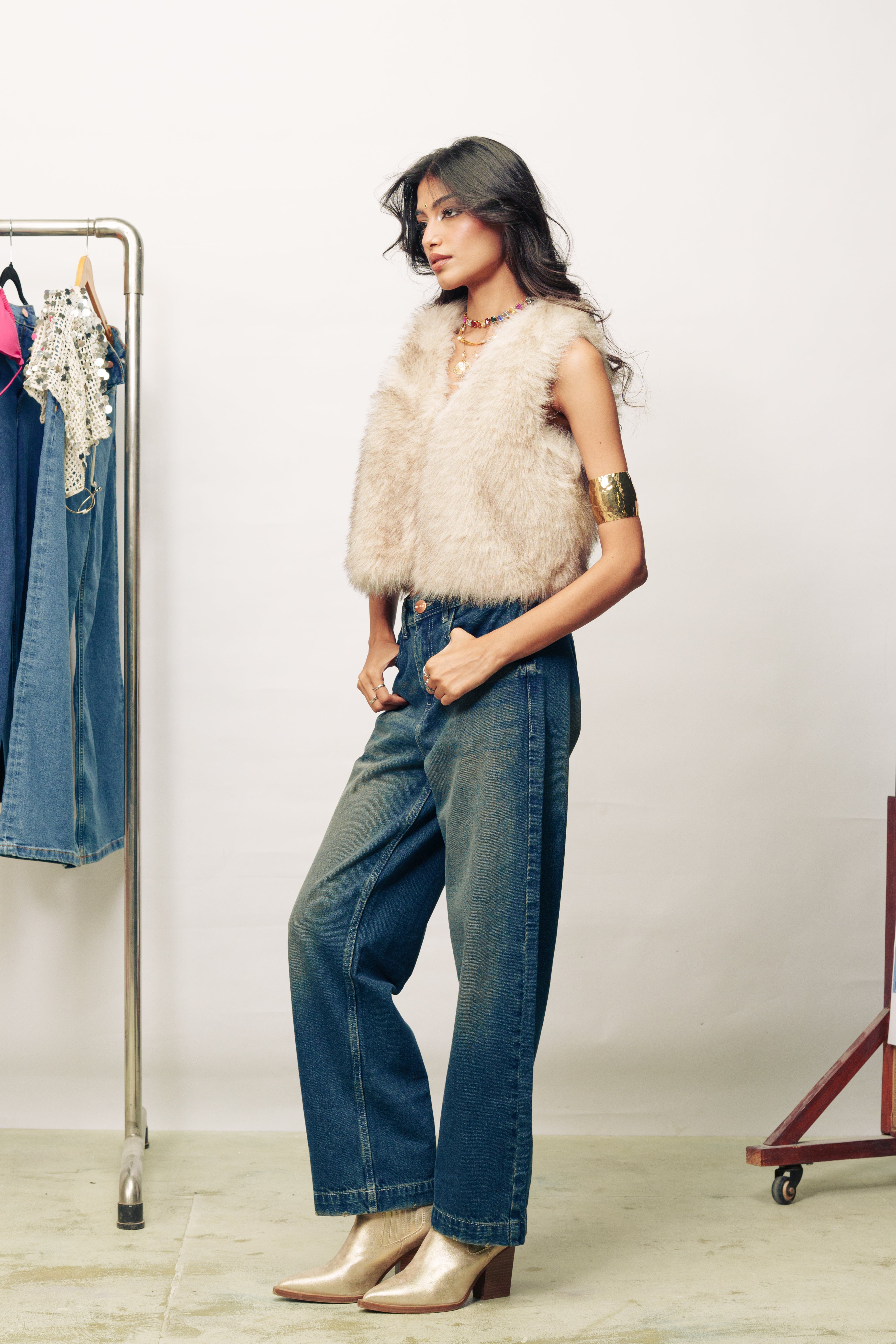 Cloud Blue Faded Straight Jeans