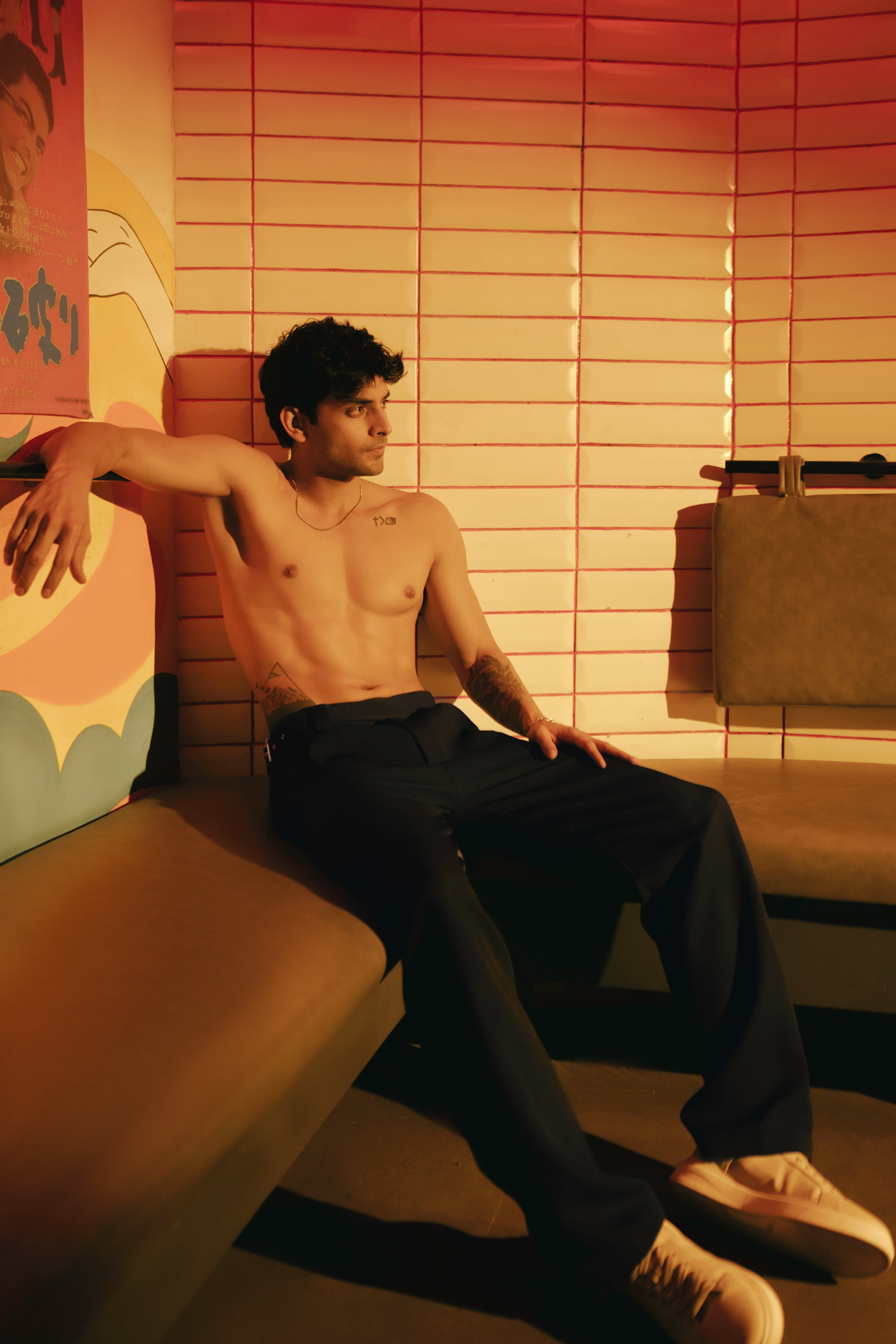 Dense Black Gurkha Men's Straight Korean Pants